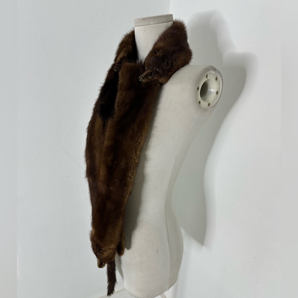 Vintage 1940s 3 Pelt Minks Stole
